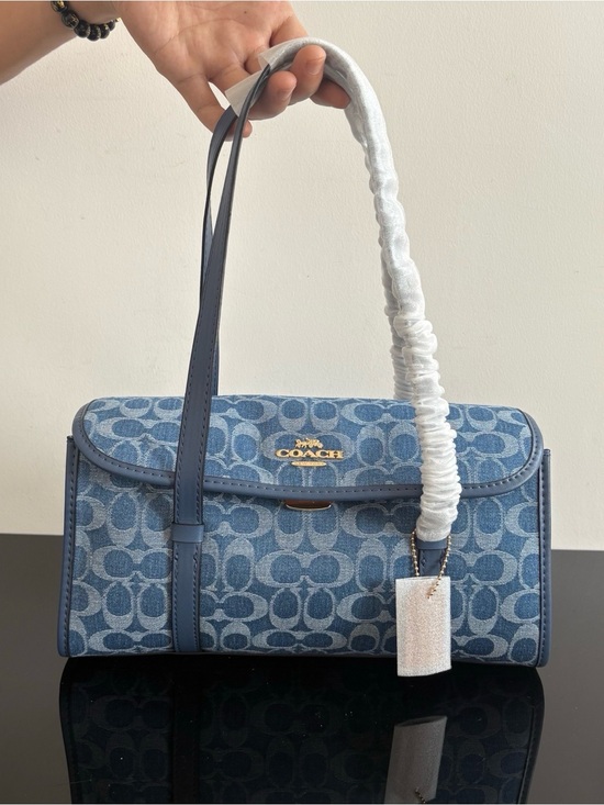 Coach Handbags - Coach Blue Signature Jacquard Shoulder Bag